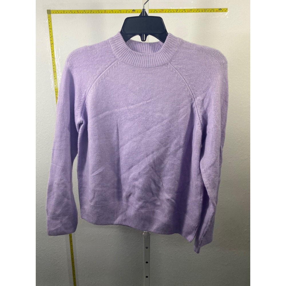 Vince Camuto Lavender Purple Mock Neck Raglan Sleeve Knit Sweater Womens Small